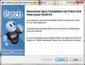 patch anti mise a jour wlm 2009